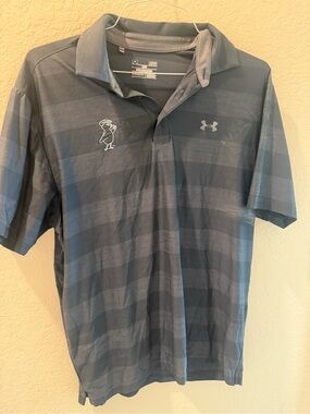 Under Armour Men's Dark Gray Striped Performance Polo